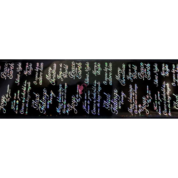 Folii de transfer cu modele de Craciun Negre Holografice F181